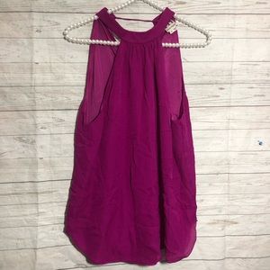 Haute Hippie magenta silk tank top